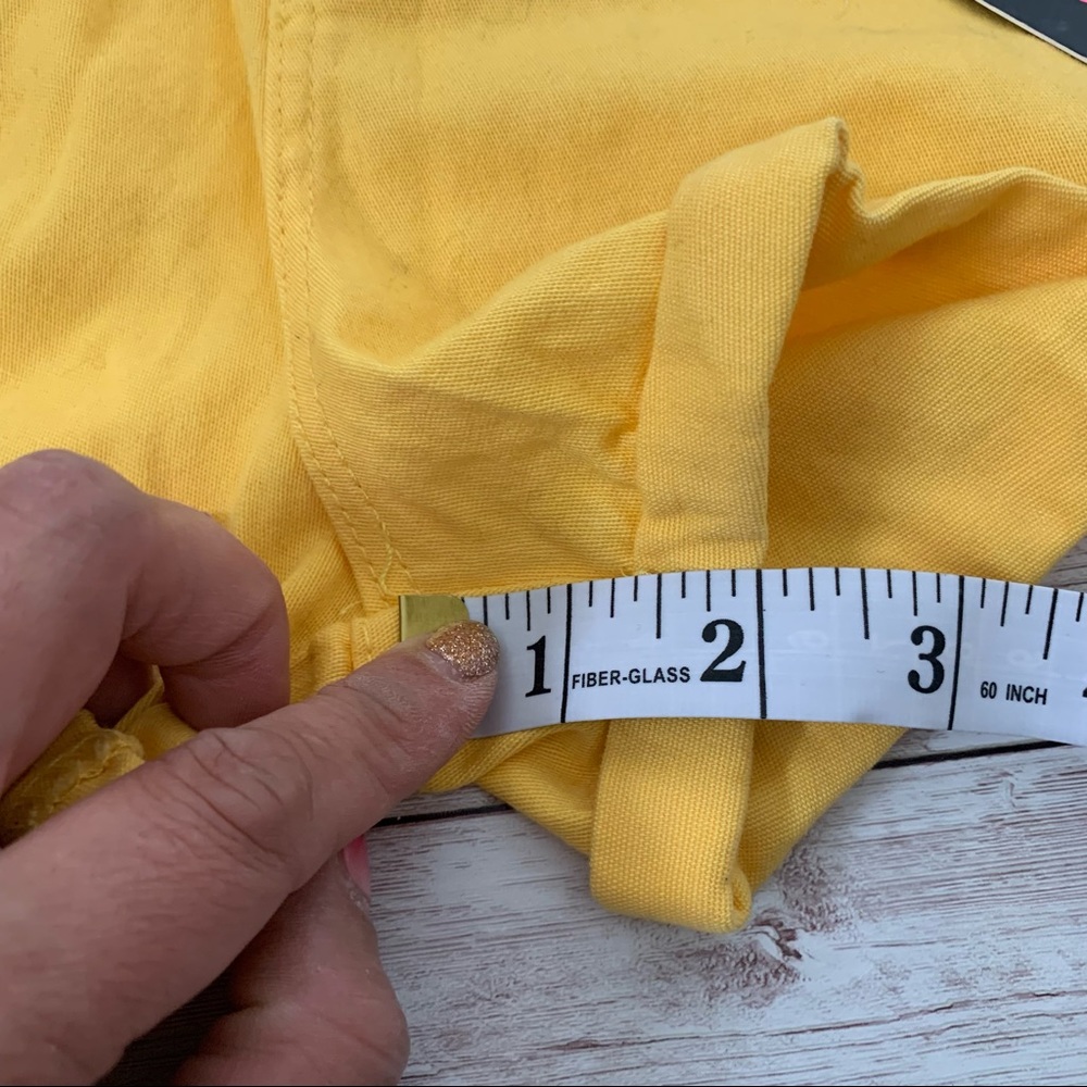 Dollhouse Yellow High Rise Braided Waist Cuffed Hem Shorts - Picture 7 of 9